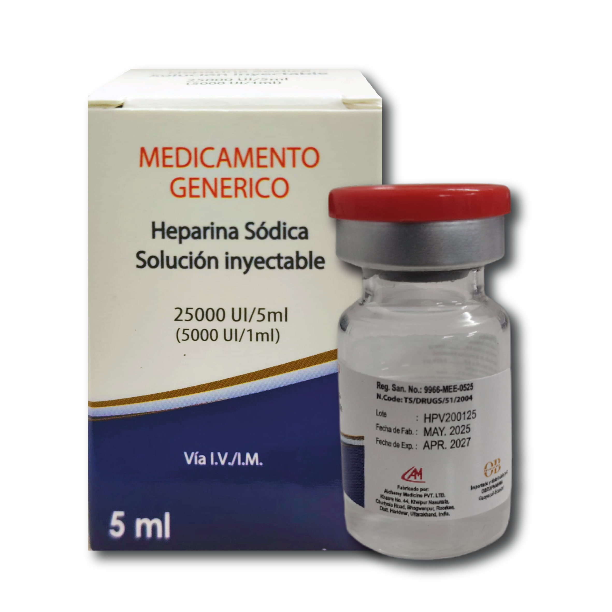 Heparina Sódica inyección 5000 UI/ML
